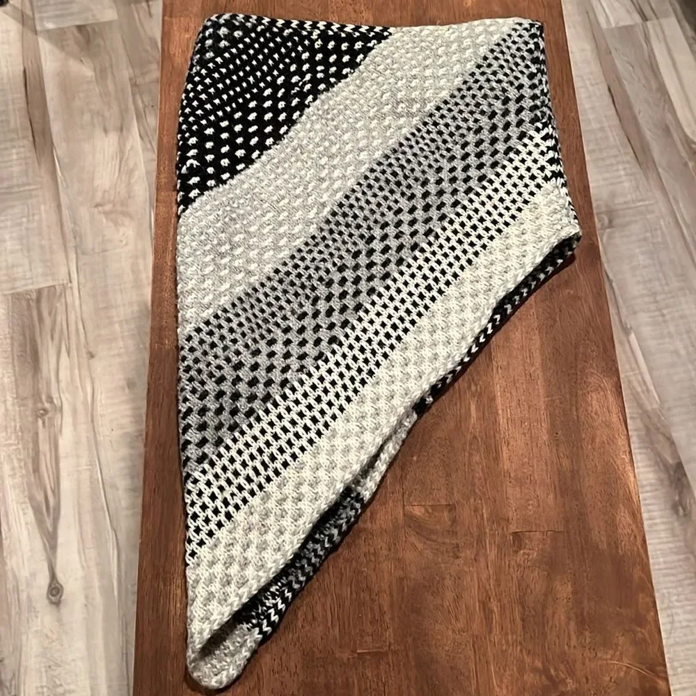 Handmade Wool Cowl Andrea Mowry Black and Gray knit